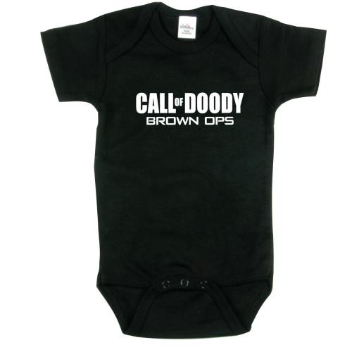 Call of Doody Brown OPS II - Funny Shirt for Shower Black Romper