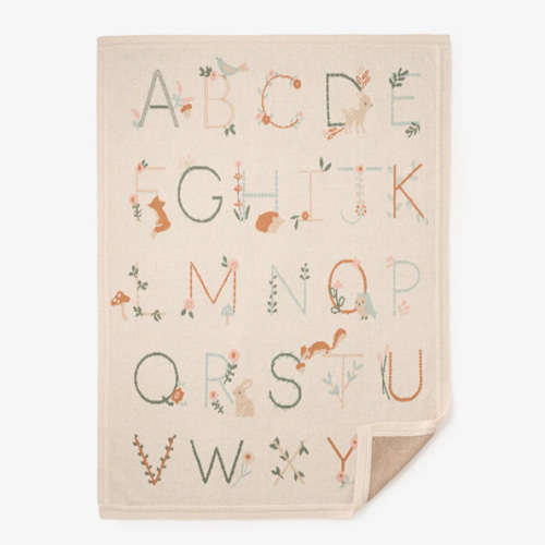 Wheat Alphabet Basics Knit Baby Blanket – Elegant Baby