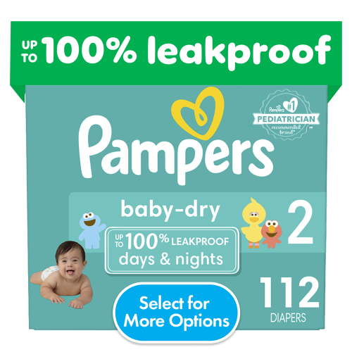 Pampers Baby Dry Baby Diapers Size 2, 112 Count (Select for More Options)