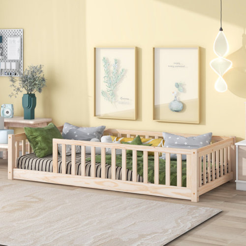Decimus Twin Floor Platform Bed with Fence