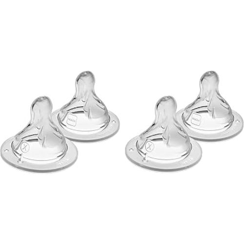 MAM Bottle Nipples Extra Fast Flow Nipple Level 4, for 6+ Months, SkinSoft Silicone Nipples for Baby Bottles, Fits All MAM Bottles, 4 Pack