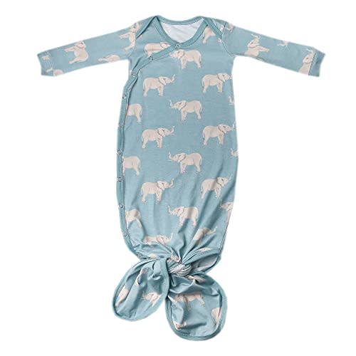 Copper Pearl Baby Gown - Knotted Newborn Sleepers for Baby Boy and Girl, Soft Stretchy Long Sleeve Infant Gowns with Bottom Tie and Hand Mittens, Perfect Hospital Coming Home Outfit (Peanut)