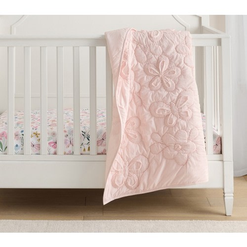 Ruffle Floral Baby Quilt