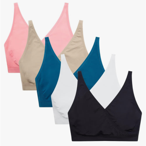 Suekaphin 5pack Nursing Bra Maternity Bra Breastfeeding Sleeping/Sleep Bra Pregnancy Women's Seamless Bralette Wirefree