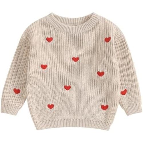Baby Girl Valentines Day Outfit Love Heart Sweet Long Sleeve Sweater Tshirt Crewneck Tops Fall Winter Clothes