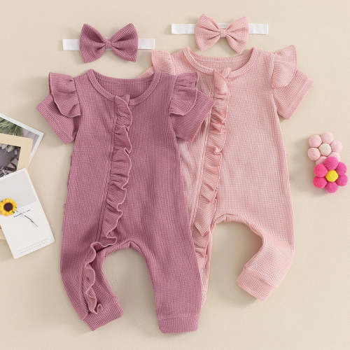 Ruffled Solid Onesie & Headband