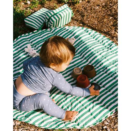 Inside Outside Play Mat Portable Baby Blanket | Sunshine Dots - Storq by Kindred Bravely