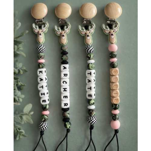 Personalized Pacifier Clip, Baby Shower Gift, Camo Girl, Camo Boy