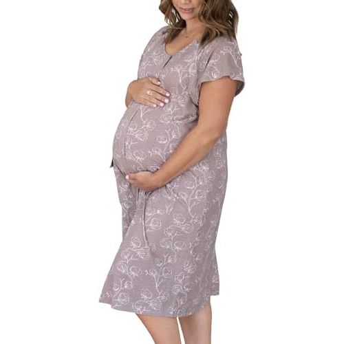 Kindred Bravely Universal Labor and Delivery Gown - Standard - S/M/L (fits baby bumps up to 45 in) - Lilac Bloom