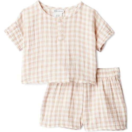 Amazon Essentials x Sofia Grainge Unisex Toddlers' and Babies Cotton Gauze Shirt & Shorts Play Set