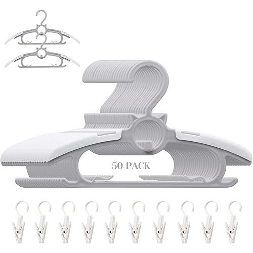 Baby Nursery Closet Hangers, Non-Slip and Extendable Laundry Infant Pant Hanger for Newborn Clothes 50pcs Grey Hangers11-14'' Adjustable Children Coat Hanger for Girl Boy Toddler Kids Child