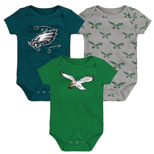 Philadelphia Eagles Newborn & Infant Team Starter 3-Pack Bodysuit Set