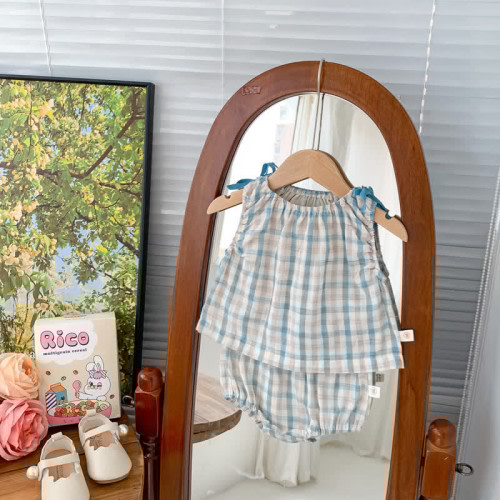 Baby 2-Piece Bow Lovely Plaid Set