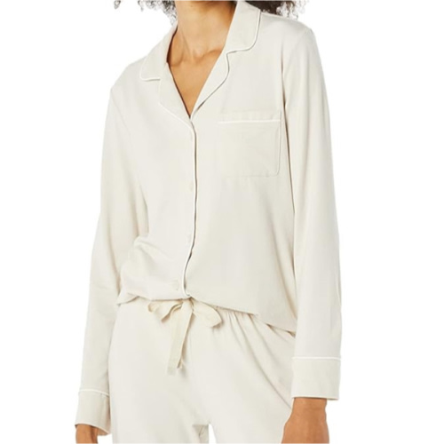 Amazon Essentials Women's Cotton Modal Long-Sleeve Shirt and Full-Length Bottom Pajama Set