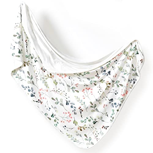 GRSSDER Baby Blankets Super Soft Jersey Knit Swaddle Blanket for Baby Girls and Boys, Double Layer Receiving Blankets 34 x 44 Inches Extra Large for Baby Show Gift, Watercolor Leaves