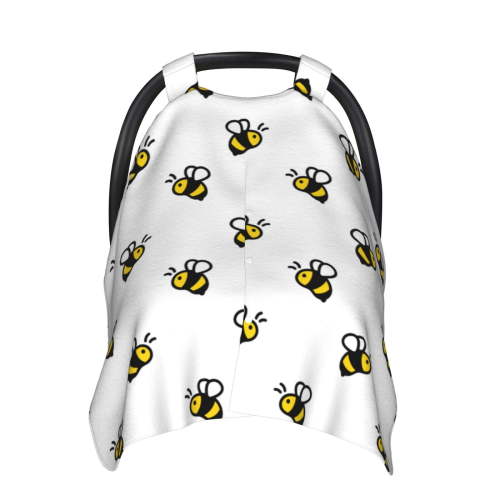 Car Seat Cover Baby - honey bee Carseat Covers Baby for Girl Boy, Lightweight Newborn Car Seat Canopy Breathable Soft Infant Car Seat Cover