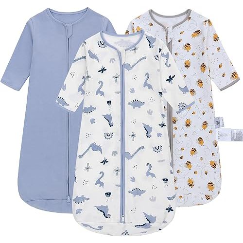 Long Sleeve Sleep Sack, 100% Cotton Baby Sleeping Bag 0-18 Months Baby Wearable Blanket Super Soft Toddler Kids Sleeping Sack