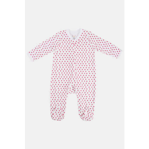 Infant Hearts Zipper Footie