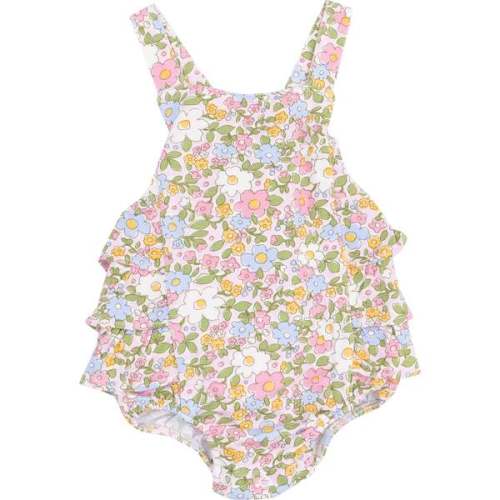 Ruffle Sunsuit, Bubbly Baby Calico - Angel Dear | Maisonette