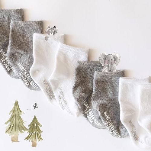 Burt's Bees Baby Baby Socks Crew Height - Size 3-12 months