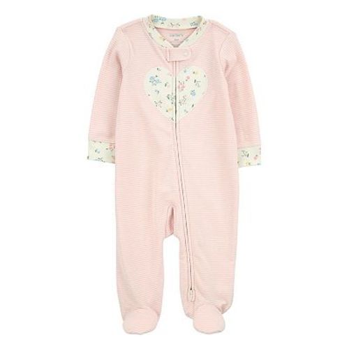Baby Carter's Striped Heart 2-Way Zip Sleep & Play Pajamas