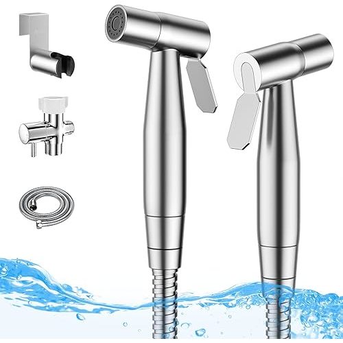 Arofa Handheld Bidet Sprayer for Toilet - 2 Pack Bidets Faucet for Existing Toilets Cloth Diaper Jet Sprayer, Stainless Steel Muslim Shower with Bidet Hose for Feminine Wash