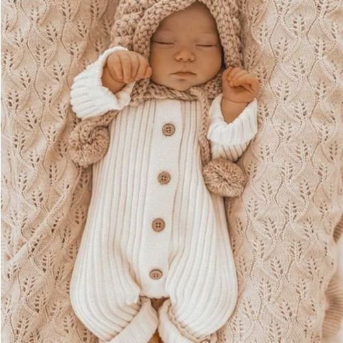 Little B's Chunky Rib Baby Jumpsuit - Milk
