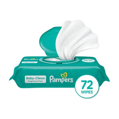 Pampers Baby Clean Wipes Fragrance Free 1x Pop-top 72 Count
