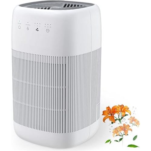 Afloia Air Purifier and Dehumidifier in 1, Air Purifier with Efficient Filter, Small Dehumidifier Combined with Air Cleaner, Remove Pet Odors Dust Smoke for Home, Bedroom, Bathroom