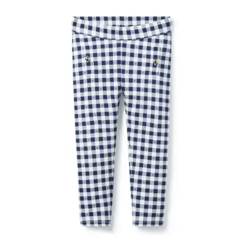 Girl Merchant Marine Gingham Gingham Button Ponte Pant by Janie and Jack