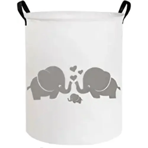 Baby Laundry Basket,Elephant Hamper,Baby Hamper For Nursery for Kids, Elephant Nursery Decor,Gift Baskets,Home Organizer (Love Elephant) - Love elephant - 1