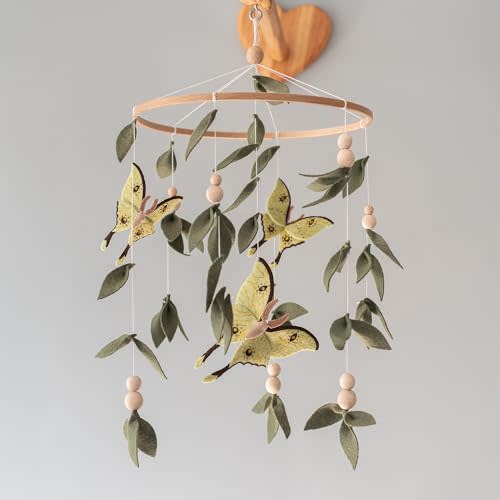 Butterfly mobile Lunar moth mobile for crib Woodland baby nursery mobile
