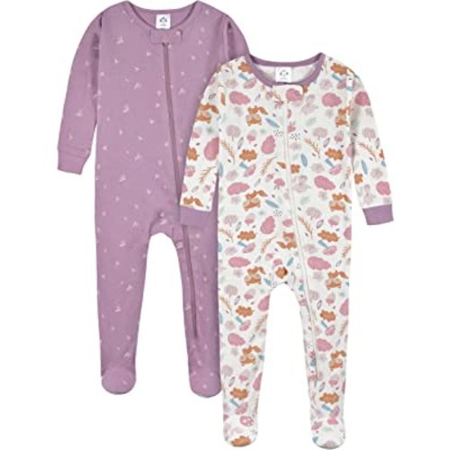 Gerber Baby-Girls 2-Pack Footed Pajamas