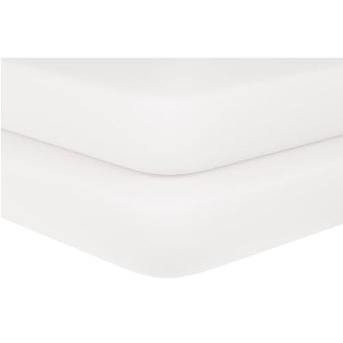 Organic Cotton White Fitted Crib Sheets for Standard Crib Mattresses – GOTS Certified 100% Organic Cotton, All-Natural, Extra-Soft, Breathable, Chemical-Free, Elastic Crib Sheets (White - 2 Pack)