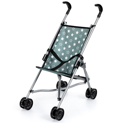 Buggy Doll Umbrella Stroller, Green & White Stars