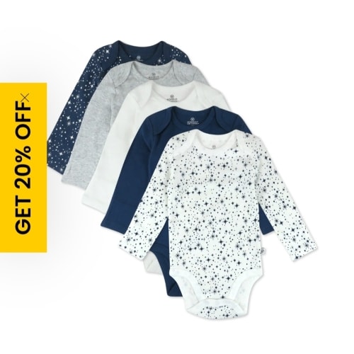 5-Pack Organic Cotton Long Sleeve Bodysuits | Honest Baby Clothing