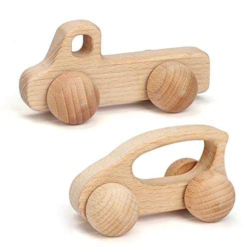TOY Life Wooden Cars for Toddlers 1-3, Montessori Toys for Babies 0-6-12 Months, Baby Rattle Wooden Toy Truck, Baby Boy Nursery Decor, Wooden Rattle Baby Toy for 1 + Year Old, Wood Car for Boys