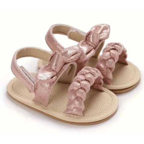Twinkle Braided Sandals - Pink - 0-6 month
