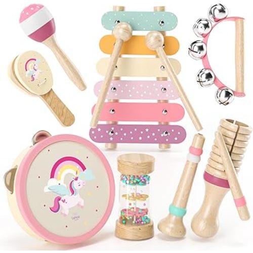 Lehoo Castle Unicorn Baby Musical Instruments Set for Toddler Girls 18M+