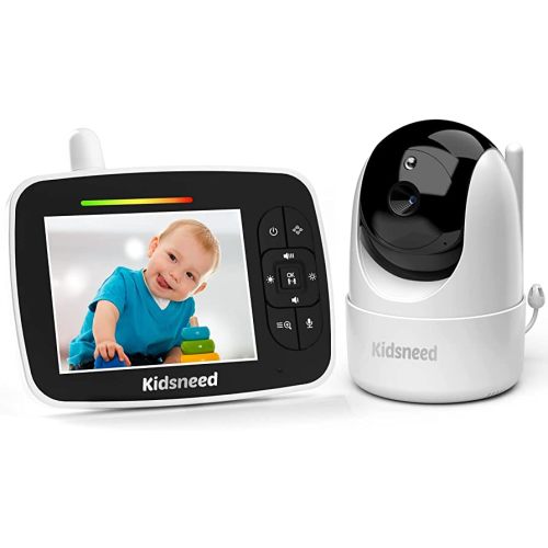 Baby Monitor - 3.5 inch Video Baby Monitor with Camera and Audio, inch ,Remote Pan/Tilt/Zoom, VOX Mode, Night Vision, Two Way Talk, Feeding Reminder, Smart Temperature,Lullabies,960ft Long Range