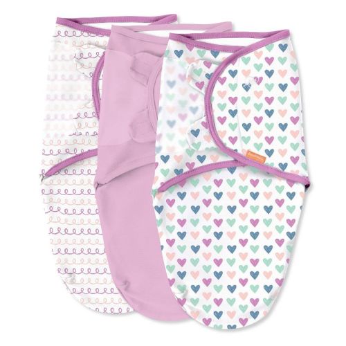 SwaddleMe Original Swaddle Wrap Newborn S/M - 3pk, Color: Hearts and Hoops