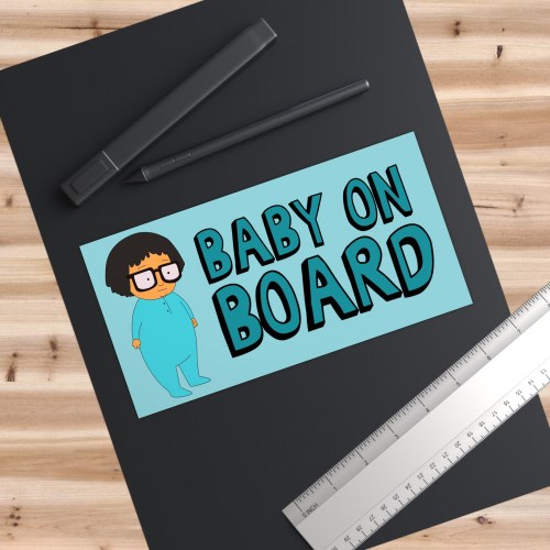 Baby Tina Belcher Bumper Sticker | Bob's Burgers Baby On Board Bumper Sticker Funny Silly Cute Outdoor Indoor Sticker Gift For Her For Him