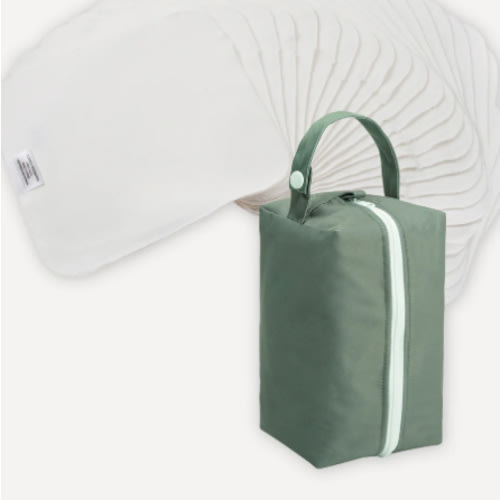 Reusable Cotton Wipes - 20 Pack With Sage Travel Pod