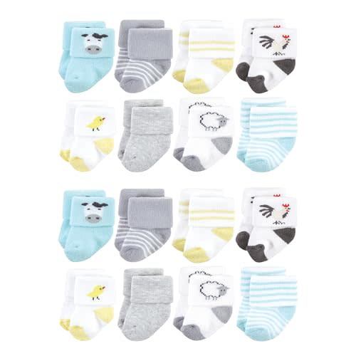 Hudson Baby Unisex Cotton Rich Baby Terry Socks 16-Pack