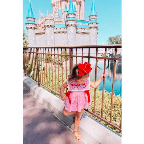 PRE ORDER Girls Red Pinstripe Mouse Bloomer Set 2t