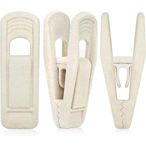 Velvet Hanger Clips for Velvet Hangers - 40 PCS Beige Non-Slip Velvet Clip for Pants Suit Skirt Hanger, Strong Velvet Clips Fit for Thin Velvet Hangers