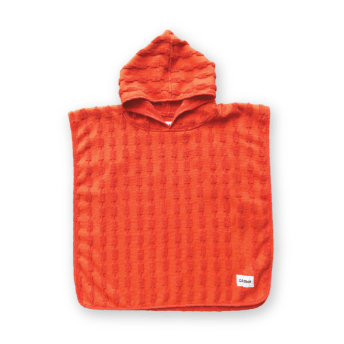 Terry Towelling Poncho - Rosso
