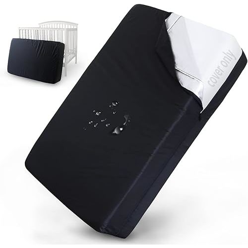 Crib Mattress Bags for Moving, Waterproof Mattress Protector Crib Size Mattress Cover for Moving and Storage, Strong Zipper, Reusable Thick Moving Supplies & Moving Bags, Black
