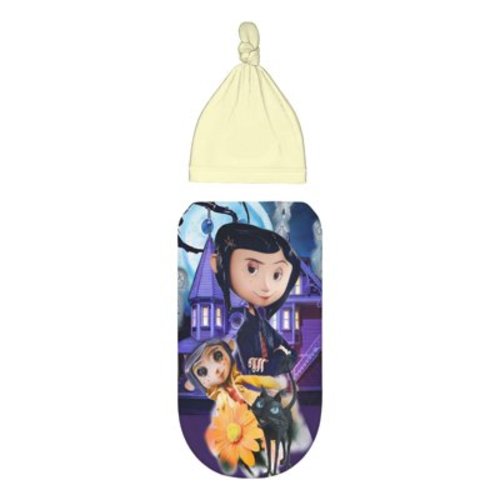 Coraline newborn swaddle blanket is made of high-quality polyester, which is very soft and skin-friendly, with good warmth retention and elasticity, keeping the baby warm.