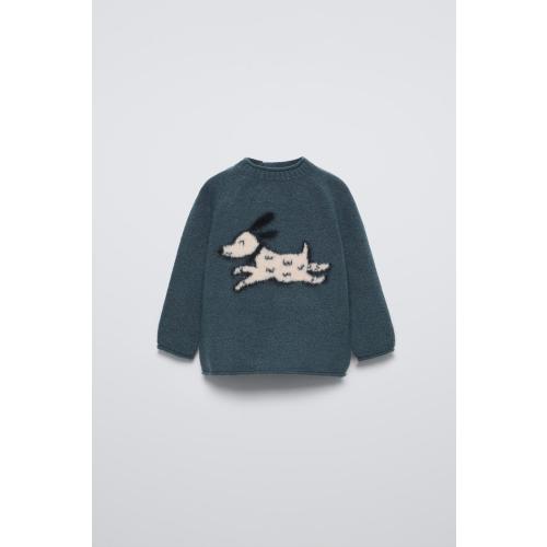 KNIT PUPPY SWEATER - Petrol blue | ZARA Australia